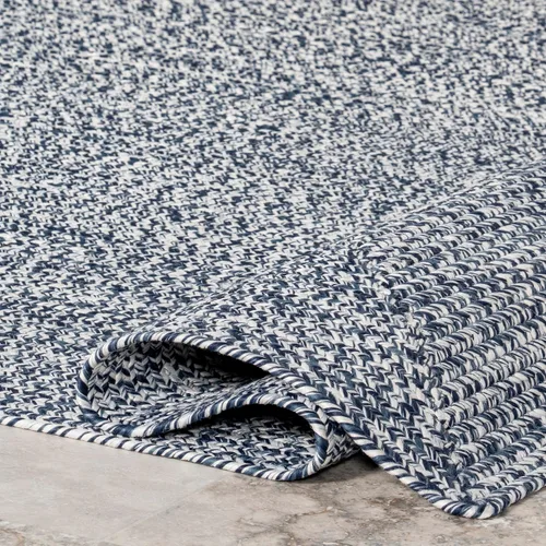 Vista 8 de nuLOOM Wynn - Alfombra trenzada para interiores y exteriores, color azul marino, 6 pies x 9 pies