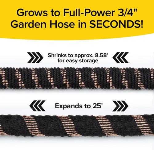 Vista 2 de Pocket Hose Copper Bullet Manguera de Jardín Expandible con Boquilla de Pulverización de Pulgar de 10 Patrones COMO SE VE EN TV 650psi 3/4 pulgadas