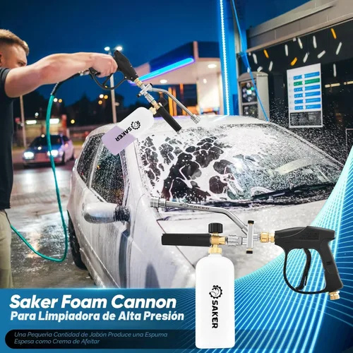 Vista 9 de Accesorio de Conector Dual de Cañón de Espuma Saker para Kit de Lavadora a Presión, con Cañón de Espuma de Conector Dual, Pistola de Lavadora a