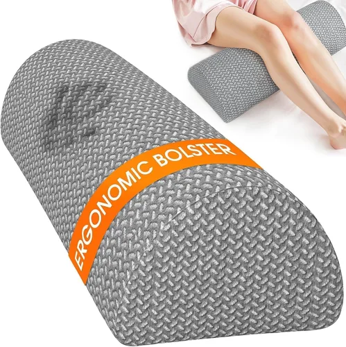 Vista 12 de Almohada grande de rodilla para dormir de lado, almohada de espuma viscoelástica de media luna para piernas, almohada de elevación de cuña de diseño