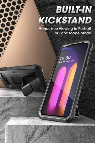 Vista 3 de SUPCASE Unicorn Beetle Pro Series - Funda diseñada para LG V60 ThinQ (versión 2020), funda resistente de cuerpo completo y funda con función atril