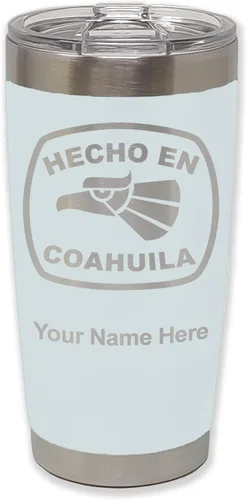 Vista 11 de LaserGram Vaso aislado al vacío de 20 onzas, hecho en coahuila, grabado personalizado incluido (negro) Engraved Gift, Vacuum Insulated Stainless