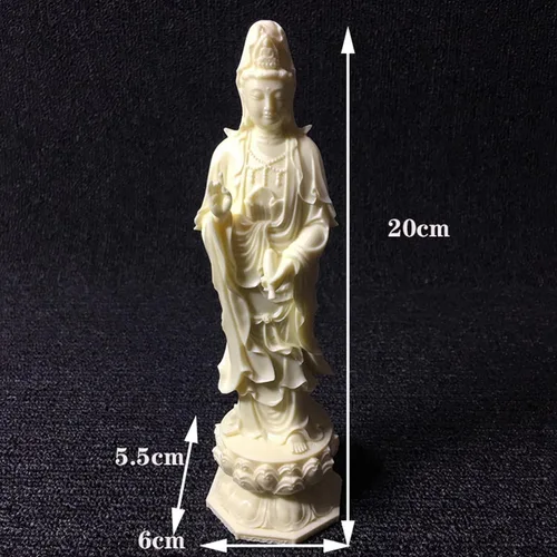 Vista 2 de Juego de 3 estatuas de Buda Amitabha Kuanyin-Amitabha-Ksitigarbha, blanco, talla única