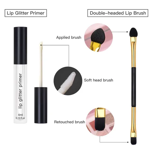 Vista 8 de LOKFAR Kit de labios con purpurina de 4 colores – Polvo de pigmento brillante de diamante y purpurina metálica brillante, resistente al agua