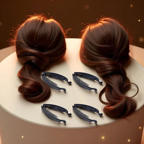 Vista 9 de Jinshining 4 pinzas para el pelo de plátano negro, accesorios para el cabello para mujer, regalo de Navidad