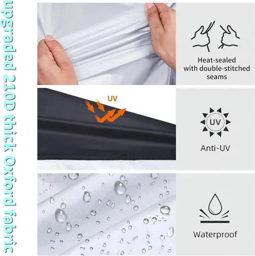 Vista 3 de Maveek Waterproof Cycle Bike Rain Cover For 1 2 3 Cycle Bikes, Road Bicycle Cover Outdoor Indoor Storage Water Resistance Travel Transport Garage