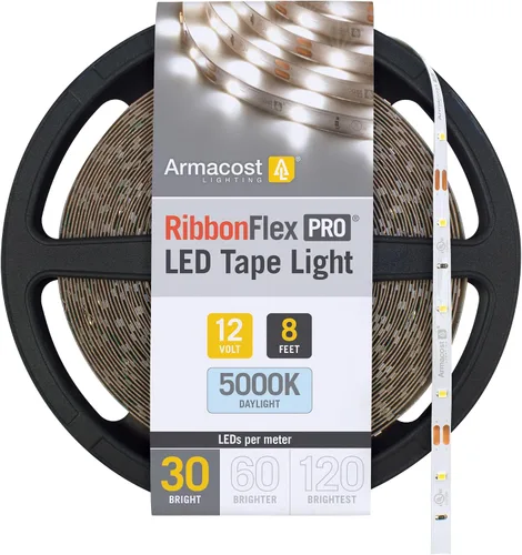 Vista 14 de Armacost Lighting RibbonFlex Pro 133210 - Tira de luces LED blancas de 12 V, 120 LED/m, 2700K, 8.2 pies