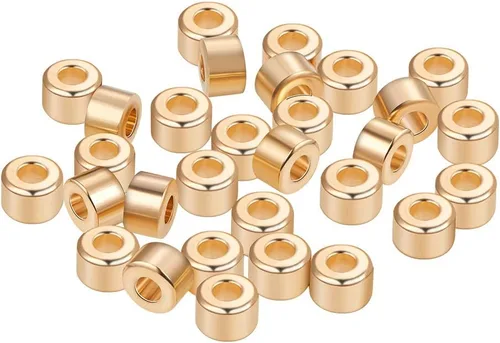 Vista 9 de BENECREAT - 40 piezas de cuentas de filigrana redondas huecas bañadas en oro de 18 quilates, cuentas de filigrana huecas chapadas en oro, cuentas