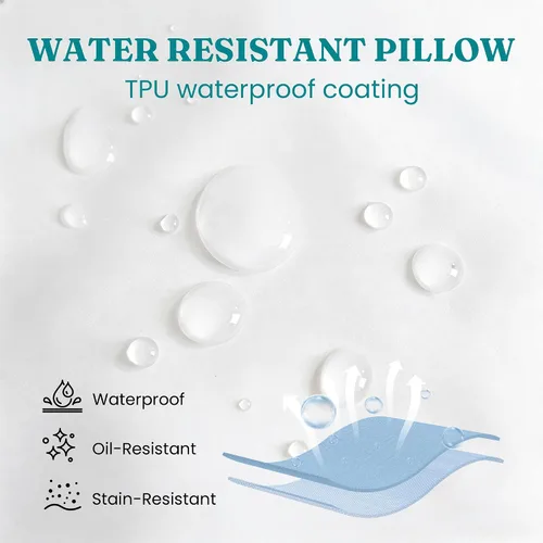 Vista 3 de Oubonun - Juego de 2 almohadas lumbares impermeables para exteriores, 12 x Almohada para exteriores con capa de TPU resistente al agua, cojín