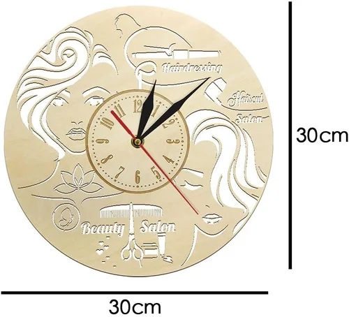 Vista 2 de Reloj de madera Slient de 12 pulgadas con diseño retro, funciona con pilas, para sala de estar, dormitorio y oficina