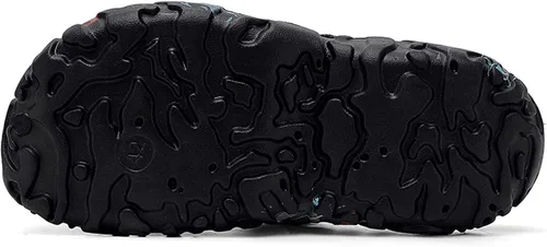 Vista 7 de SECHRITE Zuecos para hombre deportivos al aire libre, antideslizantes, con amortiguación, para playa, sandalias de casa con correa trasera ajustable