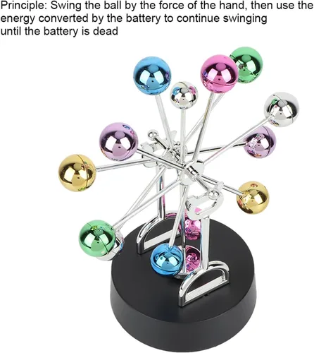 Vista 4 de Noria de movimiento perpetuo, Newtons Cradle Pendulum Bolas de equilibrio de movimiento perpetuo para decoración del hogar y entusiastas