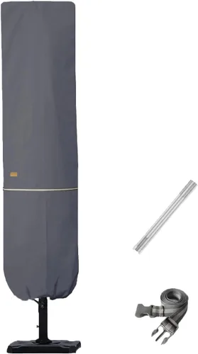 Vista 13 de Funda para sombrilla de patio con varilla para sombrillas de 7 a 11 pies y paraguas de doble cara de 15 pies, cubierta protectora impermeable