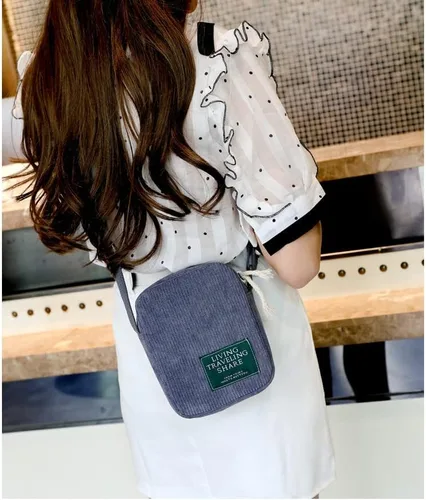 Vista 2 de Bolso bandolera pequeño de pana para hombre, bolso cruzado para mujer, bolso cruzado estético
