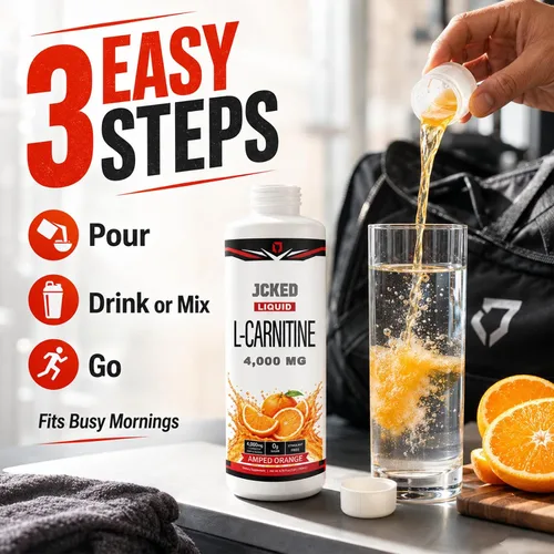 Vista 5 de L-Carnitina 4000 Amped Orange, L-Carnitina Suplementos 6.76 FL OZ 1pcs