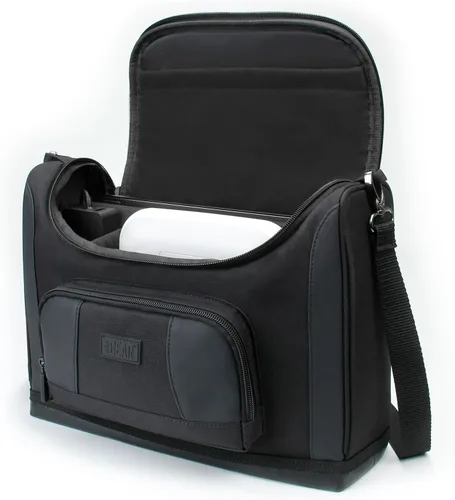 Vista 11 de USA Gear Estuche portátil para impresora fotográfica, bolsa de mensajero con separadores de acolchado compatible con Canon Selphy CP1500, Selphy