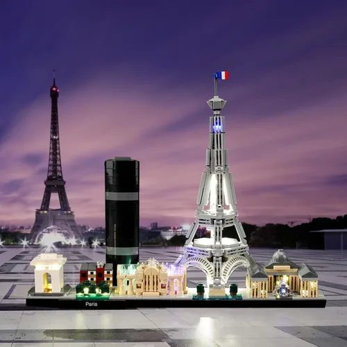 Vista 2 de LIGHTAILING Juego de luces para modelo de bloques de construcción (Arquitectura Paris) - Kit de luz LED compatible con Lego 21044