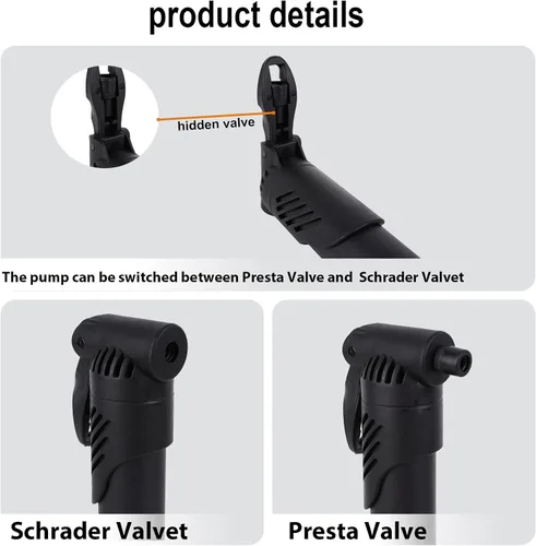 Vista 5 de Kit de reparación de neumáticos de bicicleta con bomba, kit de parche de tubo de bicicleta con múltiples herramientas, palancas de neumáticos