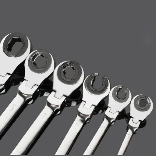 Vista 6 de SagaSave Llave de trinquete de cabeza flexible abierta de extremo abierto llave combinada de trinquete de doble apertura, herramienta de mano, llave