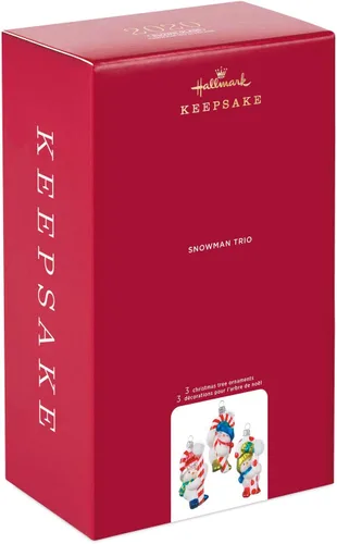 Vista 4 de Hallmark Keepsake Adornos de Navidad 2020, trío de muñeco de nieve, vidrio soplado, juego de 3, 2999QK1424