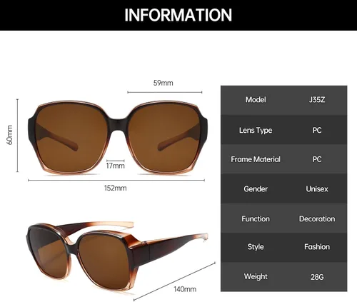 Vista 3 de YAMEIZE Gafas de sol polarizadas de moda, antideslumbrante, protección UV, rectangular, para conducir, para hombres y mujeres