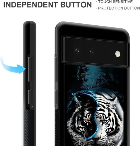 Vista 1864 de Compatible con Google Pixel 4A 5G Mobile Case Creative Acrylic Panel trasero Silicona Protección Grip especialmente diseñado para Google Pixel 4A 5G