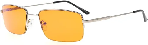Vista 9 de Eyekepper Lentes de luz azul para hombre, para dormir mejor el 97% con bloqueo de luz azul, lentes de titanio con memoria flexibles, lentes teñidas