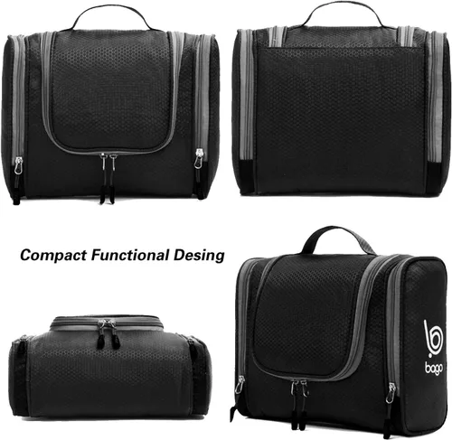 Vista 8 de Bolsa de Aseo de Viaje Bago Bolsa de Aseo Impermeable Colgante Bolsa de Aseo Grande para Baño y Viaje Organizador de Bolsa de Artículos de Tocador