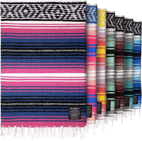 Vista 12 de Hydration Nation Auténtica manta mexicana extra grande (70 x 50 pulgadas), yoga tejida a mano, serape, falsa artesanal, playa, campamento, picnic