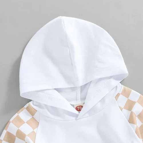 Vista 4 de Conjunto de ropa para niños pequeños, sudadera de retazos, manga larga, pantalones sólidos, para otoño e invierno