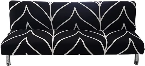 Vista 37 de MIFXIN Funda de sofá sin brazos, funda elástica plegable para futón, protector de muebles para sofá cama sin apoyabrazos, funda para sofá para Hojas