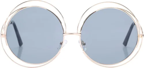 Vista 3 de Pro Acme Gafas de sol redondas de gran tamaño con marco de alambre de metal para mujer