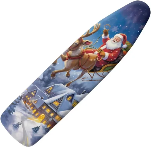 Vista 7 de Gomyblomy Cubierta antipolvo para tabla de planchar para árbol de Navidad, cubierta de tabla de planchar de Navidad con cierre de gancho y bucle