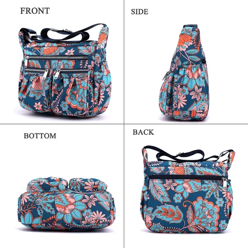 Vista 4 de Bolso de hombro para mujer, con múltiples bolsillos, bolso cruzado con asa superior