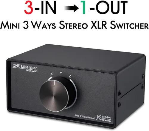 Vista 10 de Nobsound Interruptor de audio XLR 3 en 1 salida; convertidor de audio equilibrado; selector de audio pasivo estéreo de 3 vías