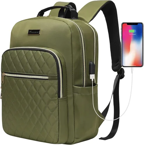 Vista 13 de Modoker - Mochila vintage para laptop, para mujeres y hombres, mochila para la escuela y la universidad