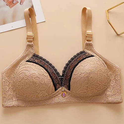 Vista 5 de High Support Bra for Women Wireless Full-Coverage Bra Sexy Lace Push Up Bra Full Figure Bra Leisure Bras Bralette