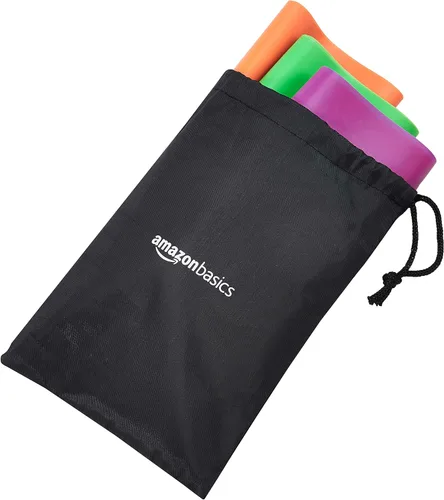 Vista 4 de Amazon Basics Bandas de resistencia, juego de 3, naranja/verde/rosa