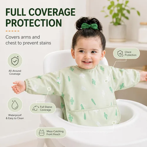 Vista 7 de ANGORA BRANDS Babero de silicona para bebés y bebés, 100% impermeable de grado alimenticio con bolsillo profundo para atrapar alimentos, ajustable