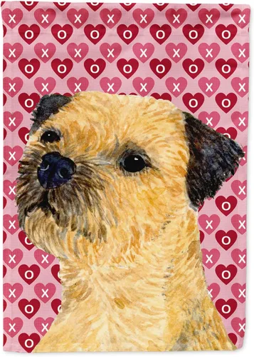Vista 291 de Caroline's Treasures SS4484GF Bandera de jardín con diseño de bulldog inglés y corazones para el Día de San Valentín, bandera decorativa para patio