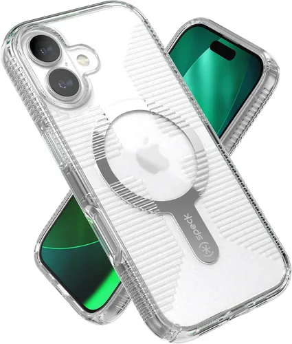 Vista 28 de Speck Funda transparente para iPhone 14 Plus, protección contra caídas, resistente a los arañazos, diseñada para MagSafe Slim iPhone 14 Plus de 6.7