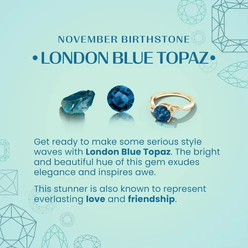 Vista 6 de Angara Collar con colgante solitario de topacio azul natural de Londres para mujeres, niñas en plata 925oro macizo de 14 quilatesplatino 950 Regalo