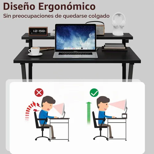 Vista 6 de COTUBLR Escritorio Pequeño, Escritorio de Computadora Pequeño de 27.5 Pulgadas para Espacios Pequeños, Escritorio de Computadora con Soporte
