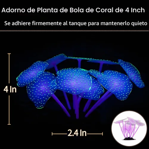 Vista 4 de Uniclife Paquete de 4 decoraciones para pecera, efecto brillante, decoración de acuario, pequeña medusa artificial de silicona, adorno de planta