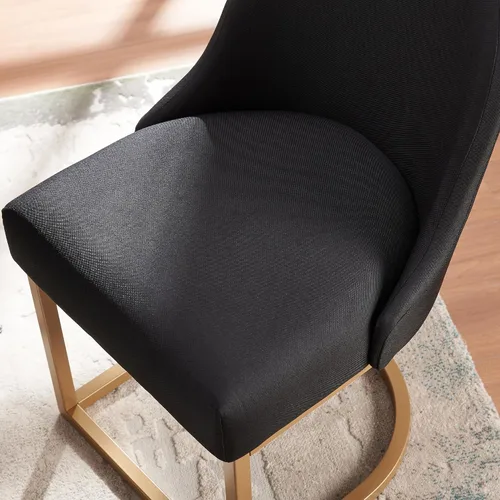 Vista 12 de Leick Home Silla de comedor Barrelback, color negro, dorado Oro