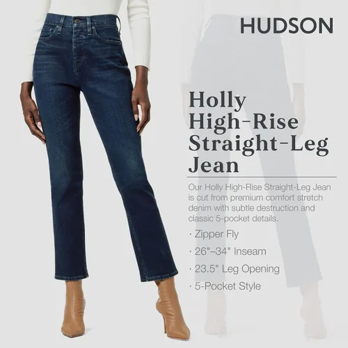 Vista 2 de HUDSON Jeans Holly de tiro alto y pierna recta para mujer