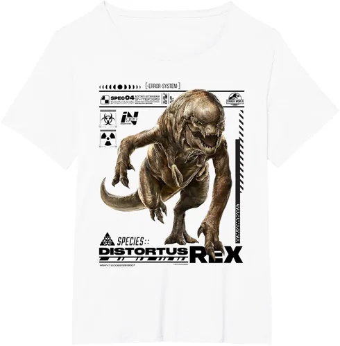 Vista 20 de Jurassic World Rebirth Distortus Rex Ingen Species File Camiseta Gris Oscuro
