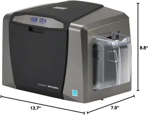 Vista 2 de Fargo DTC1250e Impresora de sublimación de tinte de escritorio de una sola cara/transferencia térmica - Color - Mesa - Impresión de tarjetas - USB