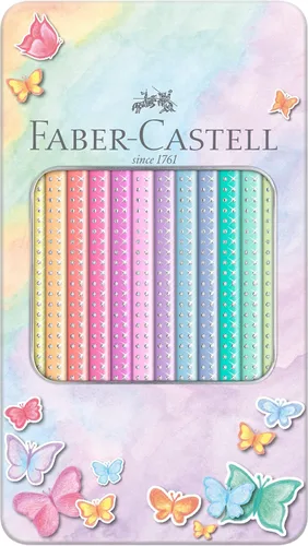 Vista 3 de Faber-Castell Lápices de color Sparkle Pastel, paquete de 12 en estuche de metal