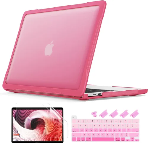 Vista 10 de Batianda Funda 4 en 1 Ultimate para MacBook Pro de 13 pulgadas 2022 2020 modelo A2338 M2 M1 Chip A2251 – Carcasa de armadura resistente translúcida